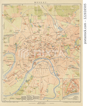 Early 20th century world map, Russia, Moscow 122816505