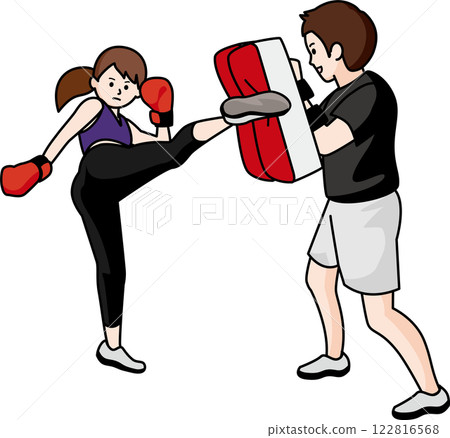 拳擊健身訓練：女性與男性教練 122816568