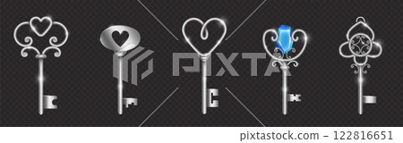 Silver vintage key collection 122816651