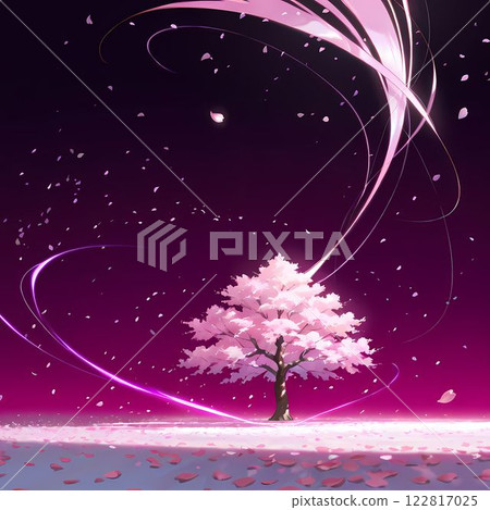 櫻花花瓣在夜空中翩翩起舞 櫻花花瓣在夜空中翩翩起舞 122817025