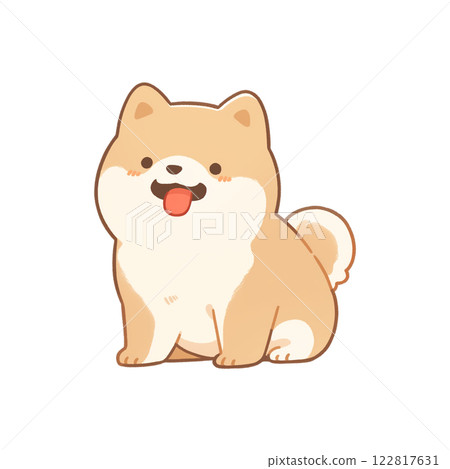 Illustration of a Shiba Inu sitting 122817631
