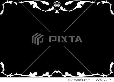 White crown and arabesque frame White crown and arabesque frame 122817706