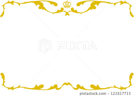 Yellow crown and arabesque frame Yellow crown and arabesque frame 122817715