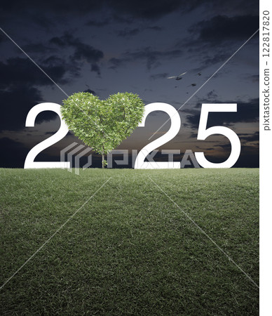 Happy new year and valentines day 2025 cover concept 122817820