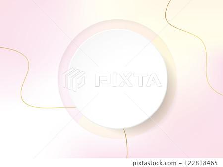3D round frame and pink abstract background, suitable for web site, social media background, banner, advertisement, poster, leaflet, vector frame material picture 122818465