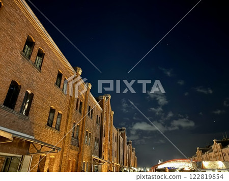 Light-up red brick warehouse Light-up red brick warehouse 122819854