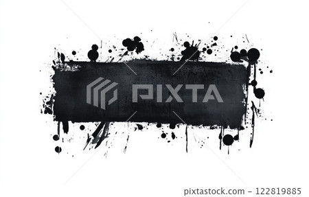 Black watercolor grunge abstract banner 122819885