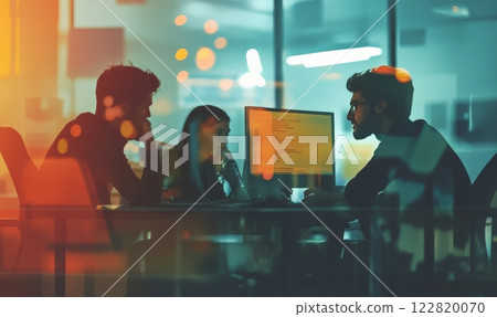 Team work discussion in modern office 122820070