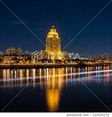 Skyscrapers reflected on the water 122820272