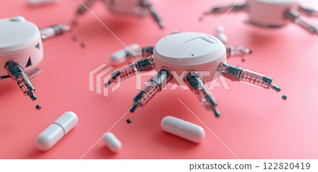 High tech nanobots delivering personalized medicine in modern setting 122820419