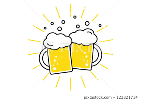 Illustration of a toast with draft beer 122821714