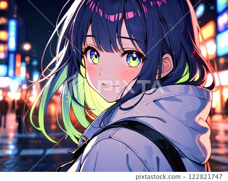 美少女插畫黑髮內色 122821747