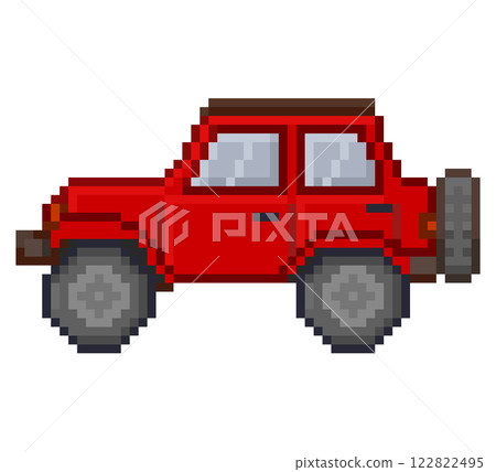 吉普車像素插圖 122822495