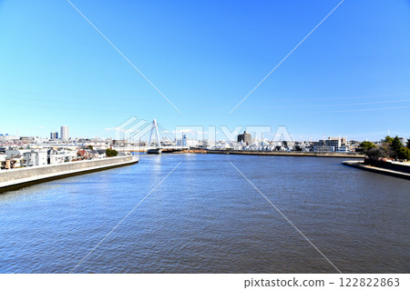 青砥橋/從中川眺望高砂大橋（東京都葛飾區） [2025.1] 122822863