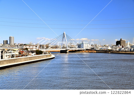 青砥橋/從中川眺望高砂大橋（東京都葛飾區） [2025.1] 122822864