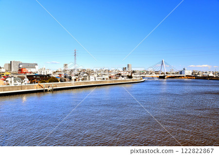 Aoto Bridge/View towards Takasago Bridge from Nakagawa River (Katsushika Ward, Tokyo) [2025.1] 122822867