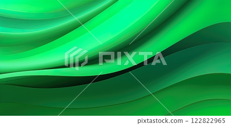Green wavy background. Generative Ai illustration Green wavy background. Generative Ai illustration 122822965