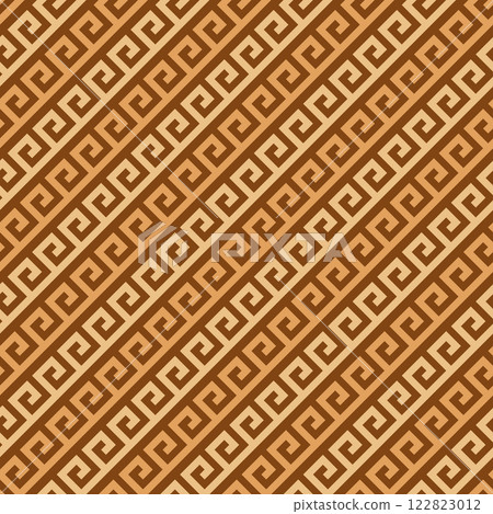 Greek key pattern, greecian seamless background. Decorative ancient meander, athens border ornament set with repeated geometric motif 122823012