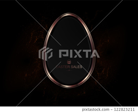 Isolated golden Easter egg with chaotic mosaic, isolated design element 122823211