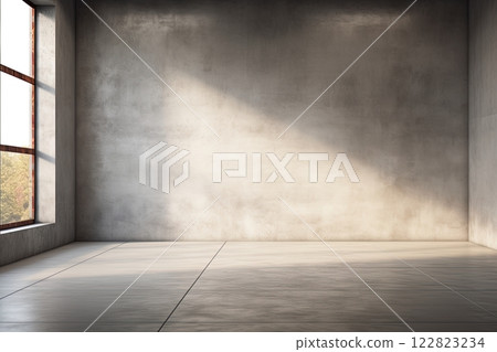Empty room, loft interior design. Empty space for composing. Ai generative 122823234