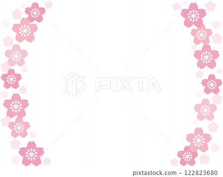 Cherry blossom frame white background 122823680