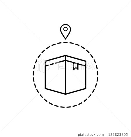 Box and pin logo icon 122823805