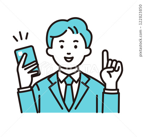 一名年輕的辦公室職員帶著智慧型手機 122823850