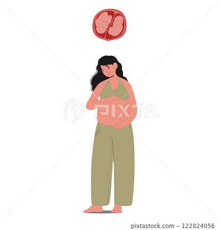 Pregnant woman expecting twins touching belly caring for body and health balance during pregnancy Pregnant woman expecting twins touching belly caring for body and health balance during pregnancy 122824056