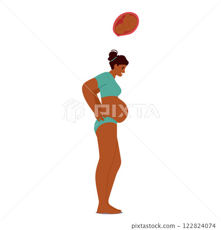 Young healthy pregnant woman expecting childbirth dreaming about baby son inside her tummy Young healthy pregnant woman expecting childbirth dreaming about baby son inside her tummy 122824074