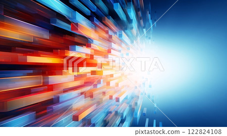 Abstract 3D background with colorful cubes 122824108