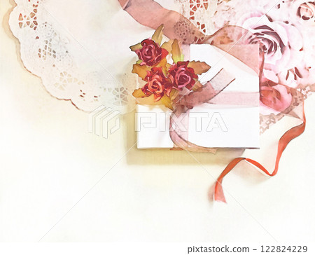 Antique gift box background illustration (pink) Antique gift box background illustration (pink) 122824229