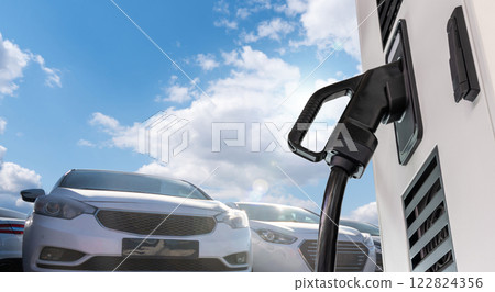 Close-up of electric vehicles charging station Close-up of electric vehicles charging station 122824356