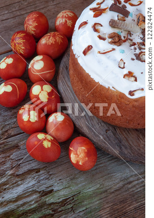 Easter food background. Easter food background. 122824474