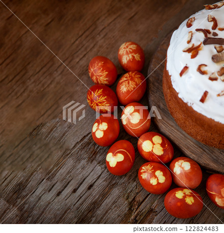 Easter food background. Easter food background. 122824483