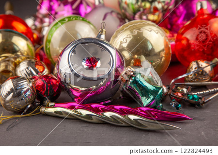 Christmas tree red balls glass toys Christmas tree red balls glass toys 122824493