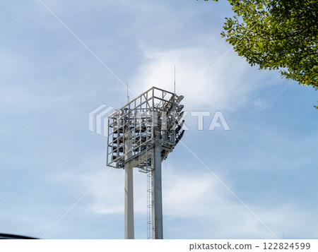 Sports event lighting tower stadium outdoor low angle urban infrastructure 122824599