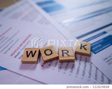 Optimizing productivity in a professional office environment with work documents 122824698