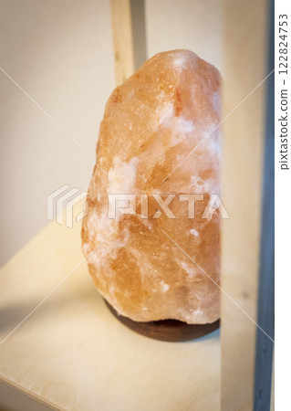 Close up shot of decorative Himalayan Natural Salt Lamp 122824753