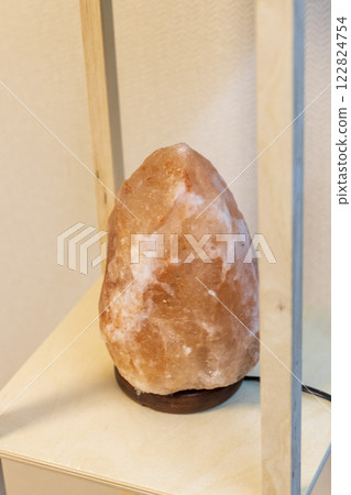 Close up shot of decorative Himalayan Natural Salt Lamp 122824754