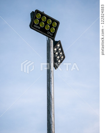 Industrial lighting installation urban area photograph bright environment wide view modern design Industrial lighting installation urban area photograph bright environment wide view modern design 122824883