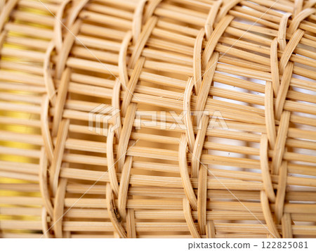 Intricate woven basket design artisan workshop craftsmanship indoor close-up textures for home decor 122825081