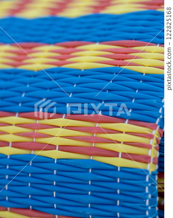 Colorful woven textile design handmade craft studio close-up creative environment artistic viewpoint Colorful woven textile design handmade craft studio close-up creative environment artistic viewpoint 122825168