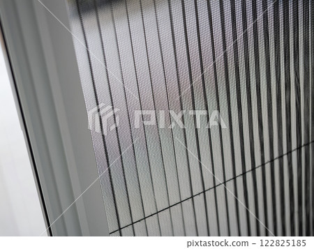 Window screen mesh close-up indoor setting photography minimalist design abstract viewpoint 122825185
