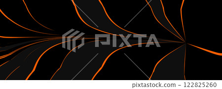 Black and orange abstract background with fluid dynamic glowing lines. Black and orange abstract background with fluid dynamic glowing lines. 122825260