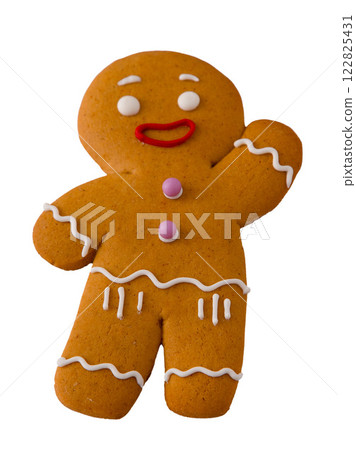 Gingerbread man cookie isolated Gingerbread man cookie isolated 122825431