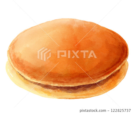 簡單的銅鑼燒水彩插圖 122825737