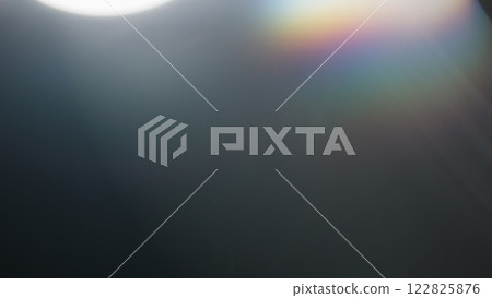 Real lens flare from optics with bokeh and obstruction on foreground 122825876
