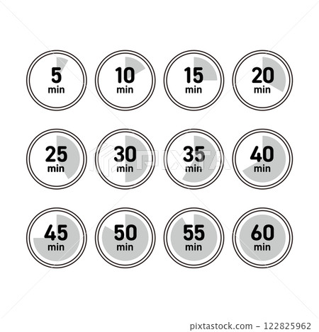 Simple 5 minute clock set Simple 5 minute clock set 122825962