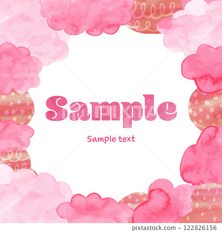 方形粉紅雲蓬鬆模擬框架 方形粉紅雲蓬鬆模擬框架 122826156