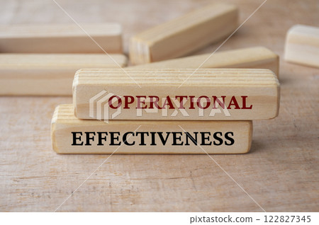 Operational Effectiveness text on wooden blocks. Operational excellence and effectiveness methodology Operational Effectiveness text on wooden blocks. Operational excellence and effectiveness methodology 122827345
